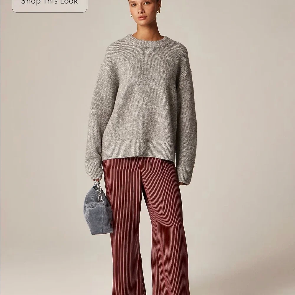 J. Crew Relaxed Crewneck Pullover Heather Ash Dove size Small